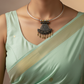 Dual Tone Oxidised German Silver Cone-Shaped Tribal Hansuli Necklace