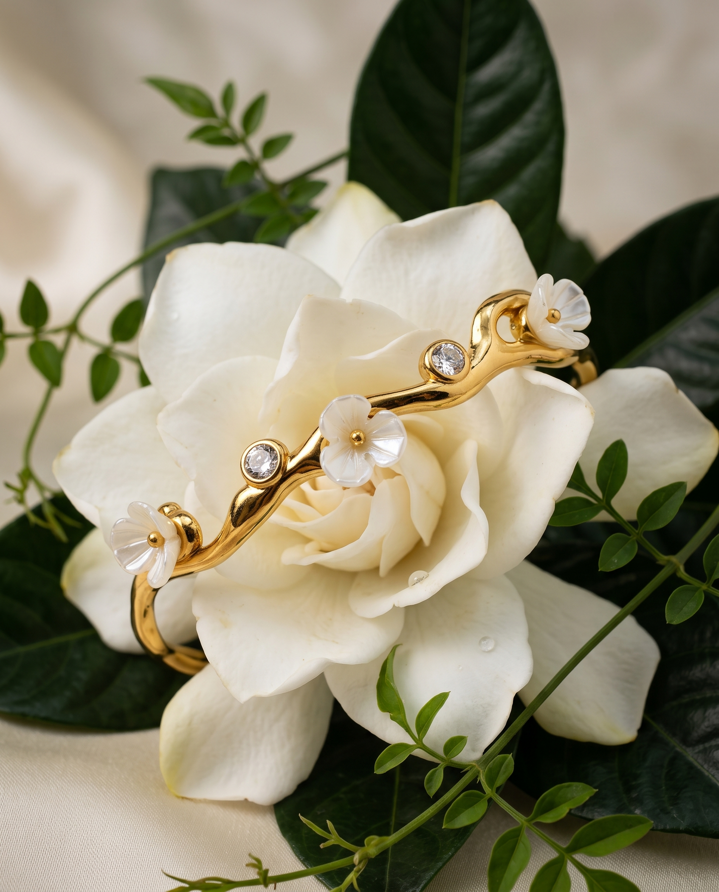 Blossom Branch Open Cuff Bracelet