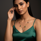 Minimal Multicolor Pendant Necklace – Gold Plated with Rectangle Charms