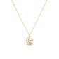 Moon & Heart Pendant Necklace – Gold Plated with CZ Stones