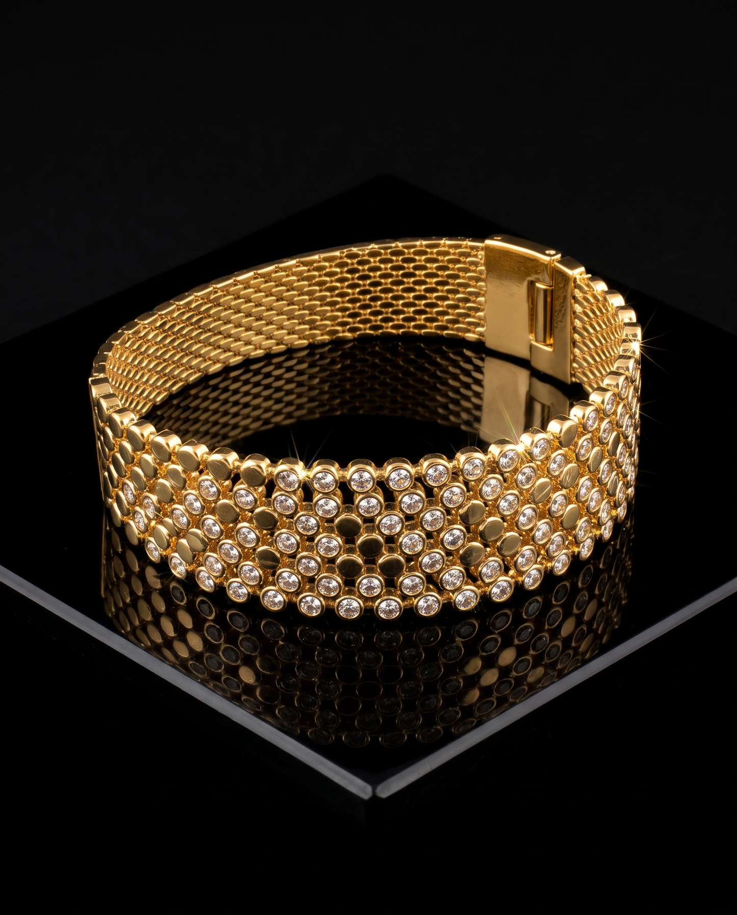 Sparkle Pavé Wide Cuff Bangle Bracelet