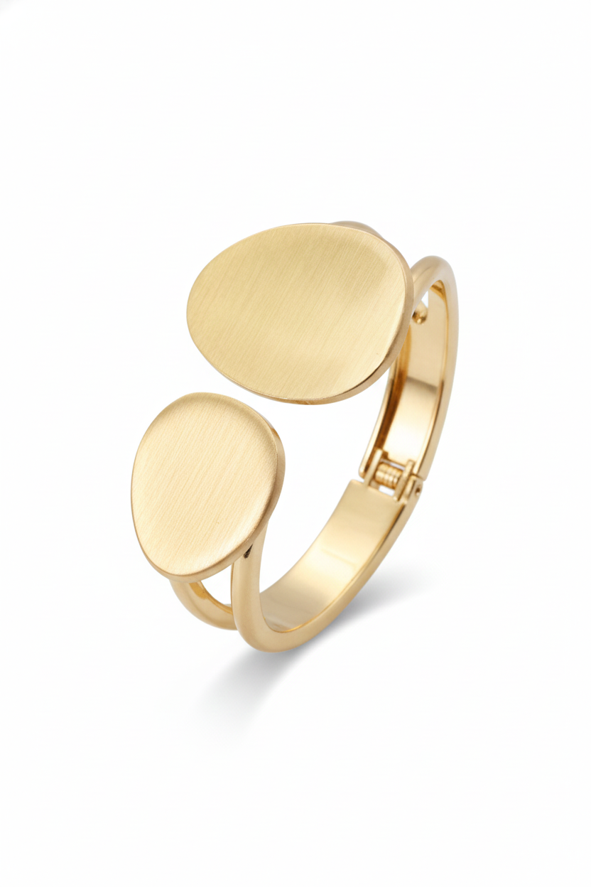 Anti-Tarnish Stainless Steel Bracelet — Matte Gold Pebble Cuff