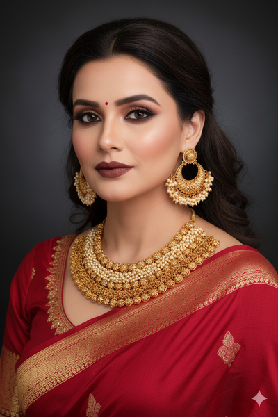 Antique Pearl Layered Temple Necklace