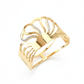 Anti-Tarnish Gold Radiant Petal Cuff Bracelet – Openwork CZ Accent Design