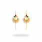 Traditional Bugadi Earring with Pearl Fringe & Multicolor Floral Stones | Brass Anti Tarnish | Lightweight