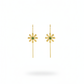 Floral Bugadi Earrings with Green Stone | Gold-Plated Brass, Lightweight