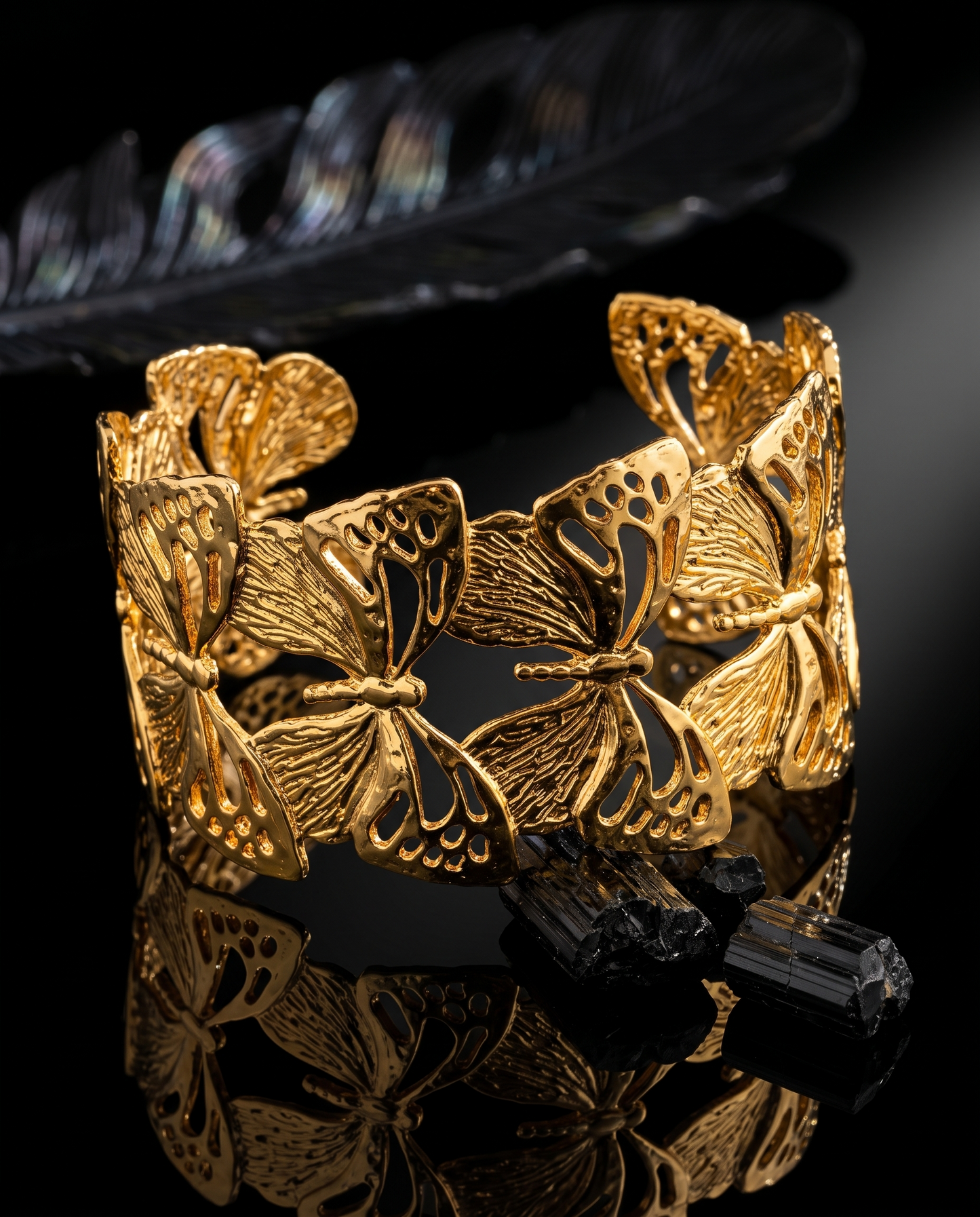 Butterfly Garden Link Cuff Bracelet