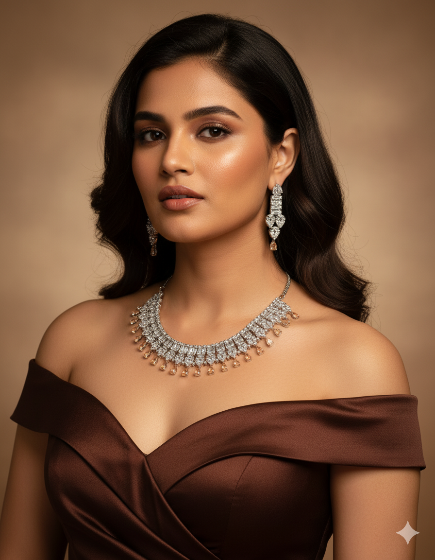 Golden Peach Empress Necklace Set