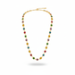 Multi-Color Square Stone Necklace – Gold Plated Statement Jewelry