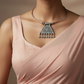 Oxidised German Silver Hansli Necklace with Filigree Triangle Pendant | Ethnic Statement Choker
