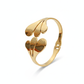 Anti-Tarnish Stainless Steel Bracelet — Gold Polished Leaf Cuff