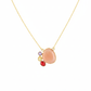 Peach & Multicolor Pendant Necklace | Natural Stones, Gold-Plated Brass