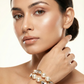 Anti-Tarnish Stainless Steel Bracelet — Gold Pearls & Marquise Crystal Cuff