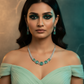 Aqua Block Elegant Diamond Necklace Set