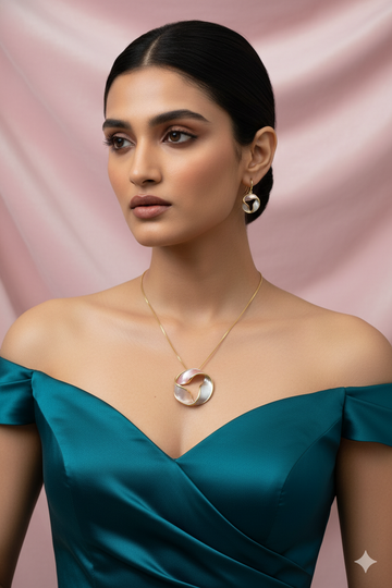 Trio Wave Circle Pendant Set - Pink, Rose & Silver Enamel | Luxury Long Lasting Pendant Set