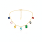 Multicolor Natural Stone Station Chain Pendant Necklace | Gold‑Plated Brass, Anti‑Tarnish