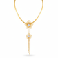 Floral Pendant Necklace – Double Flower Gold Plated Design with CZ Stones