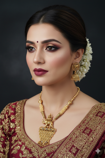 Antique Elephant Motif Temple Necklace