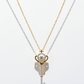 Key Pendant Necklace – Gold Plated with CZ Accents