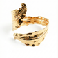 Anti-Tarnish Gold Sculpted Leaf Cuff Bracelet – Textured Statement Design