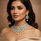 Designer Pearl and Stone Choker Set with Earrings