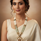 Multi-Strand Pearl Mala with Meenakari Balaji Temple Pendant