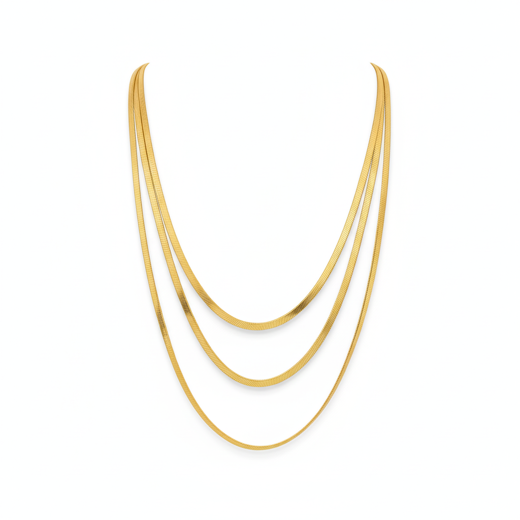 Triple Layer Gold Chain Necklace – Anti-Tarnish Sleek Design