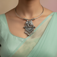 Oxidised German Silver Hansli Necklace with Elephant Motif & Heart Pendant | Antique Tribal Jewellery