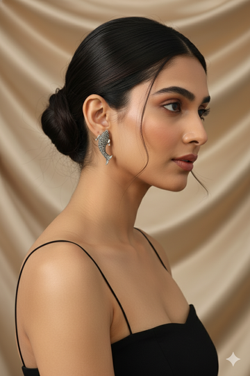 Oxidised German Silver Fish Earrings – Small Everyday Dangler