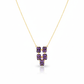 Amethyst Stone Cluster Pendant Necklace | Gold-Plated Brass, Anti-Tarnish