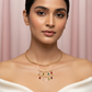 Hansuli Necklace with Cascade Teardrop Charms – Multicolor Stones | Brass Anti Tarnish | Lightweight
