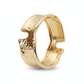 Anti-Tarnish Gold Hammered Sculptural Cuff Bracelet – Bold Textured Design