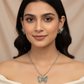Butterfly Pendant Set with Matching Studs | Oxidised German Silver