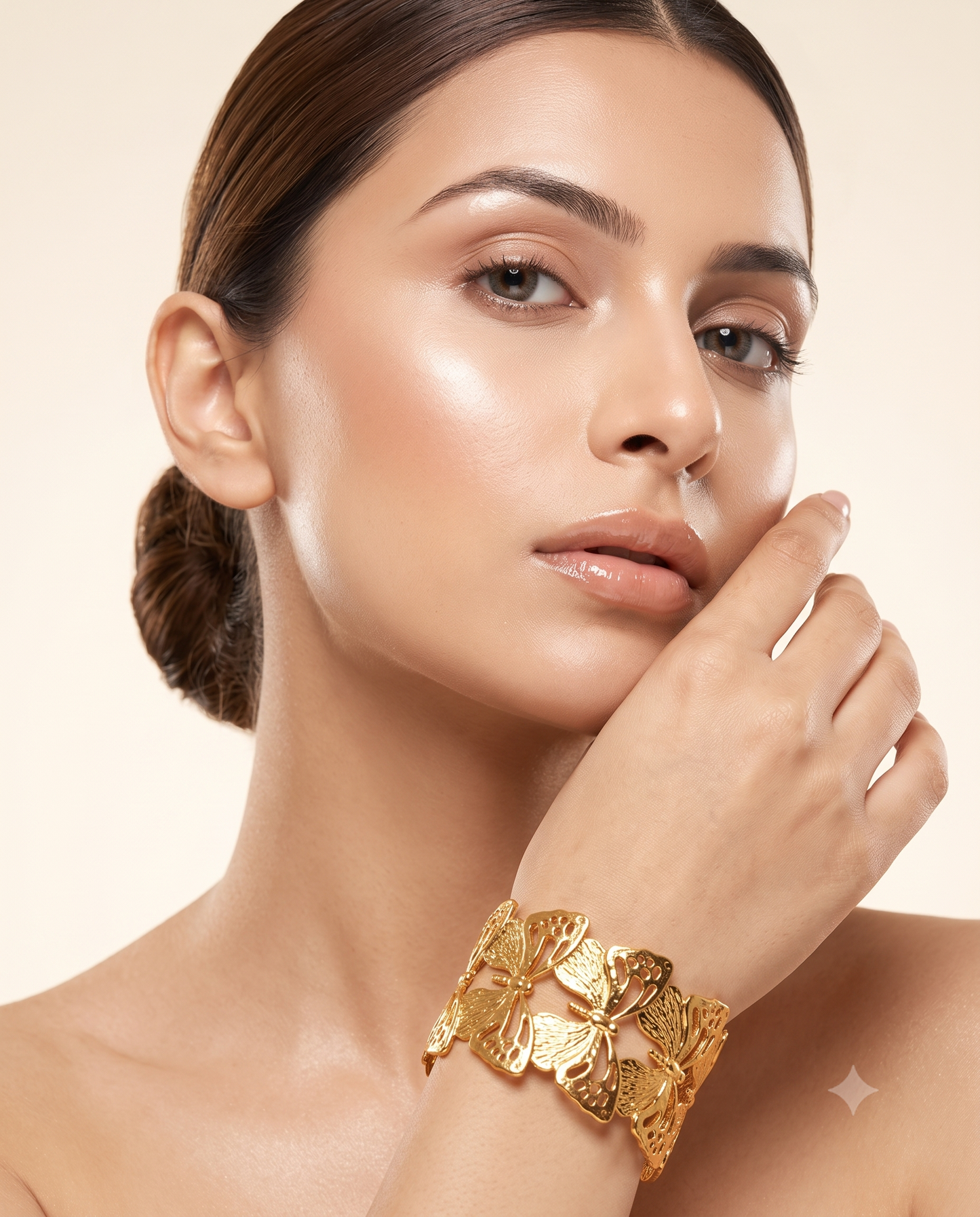 Butterfly Garden Link Cuff Bracelet