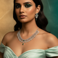 Emerald Drops Curved Layer Necklace Set