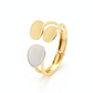 Anti-Tarnish Two-Tone Geometric Disc Cuff Bracelet – Modern Stainless Steel Design