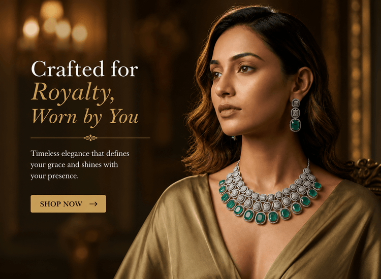 Heavy crystal layered necklace set gold plated – MaxiBlink