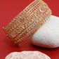 Golden Kundan Motif Broad Bracelet