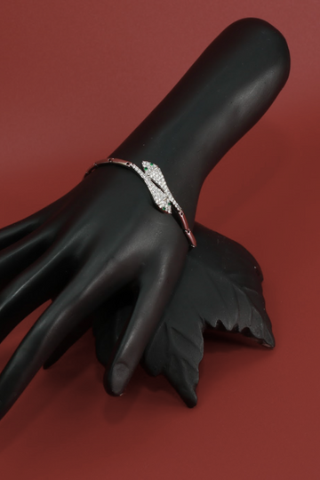 Curved Diamond-Tip CZ Bracelet