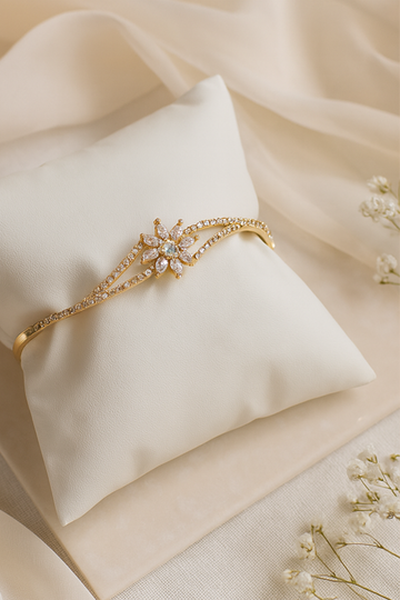 Golden Starflower Cuff Bracelet