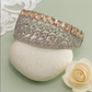 Dual Layered Silver Bracelet with Champagne Stones