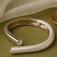 Dual-Tone Hook Crystal Bracelet