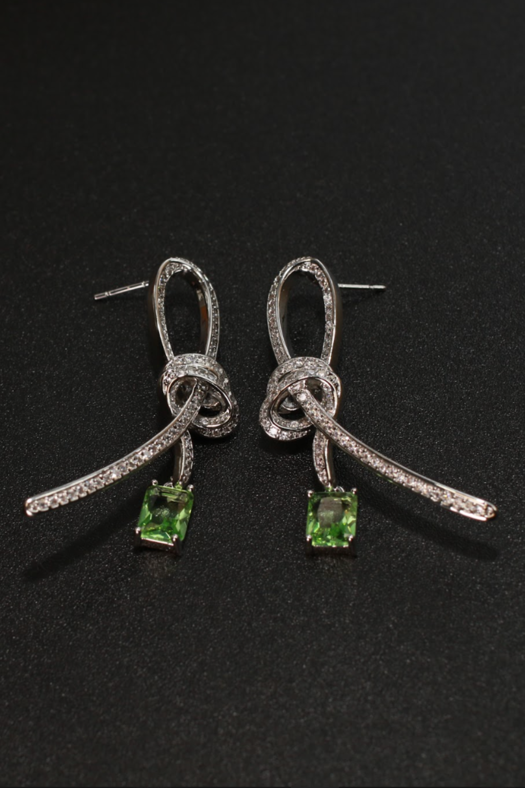 Green Bowline Loop Earrings