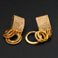 Gold-Plated Hoop Cluster Earrings