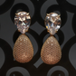 Gold Teardrop CZ Drop Earrings