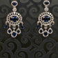 Royal Blue Chandelier Earrings with CZ Accents