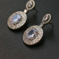Classic Drop Earrings with Double CZ Halo