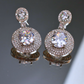 Classic Drop Earrings with Double CZ Halo