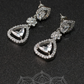 Zircon Teardrop Halo Dangle Earrings