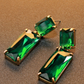 Emerald Green Double Drop Stud Earrings